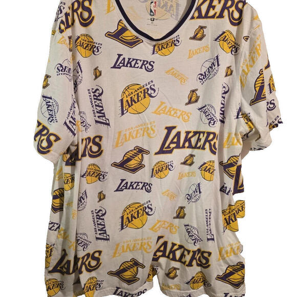 NWT Official NBA Mens Los Angeles Lakers 3X L All Over Print‎ T Shirt (E5) - Picture 1 of 10